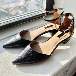 TOPSHOP Alexa Pointed Toe Strappy Block Heel - Size 7.5